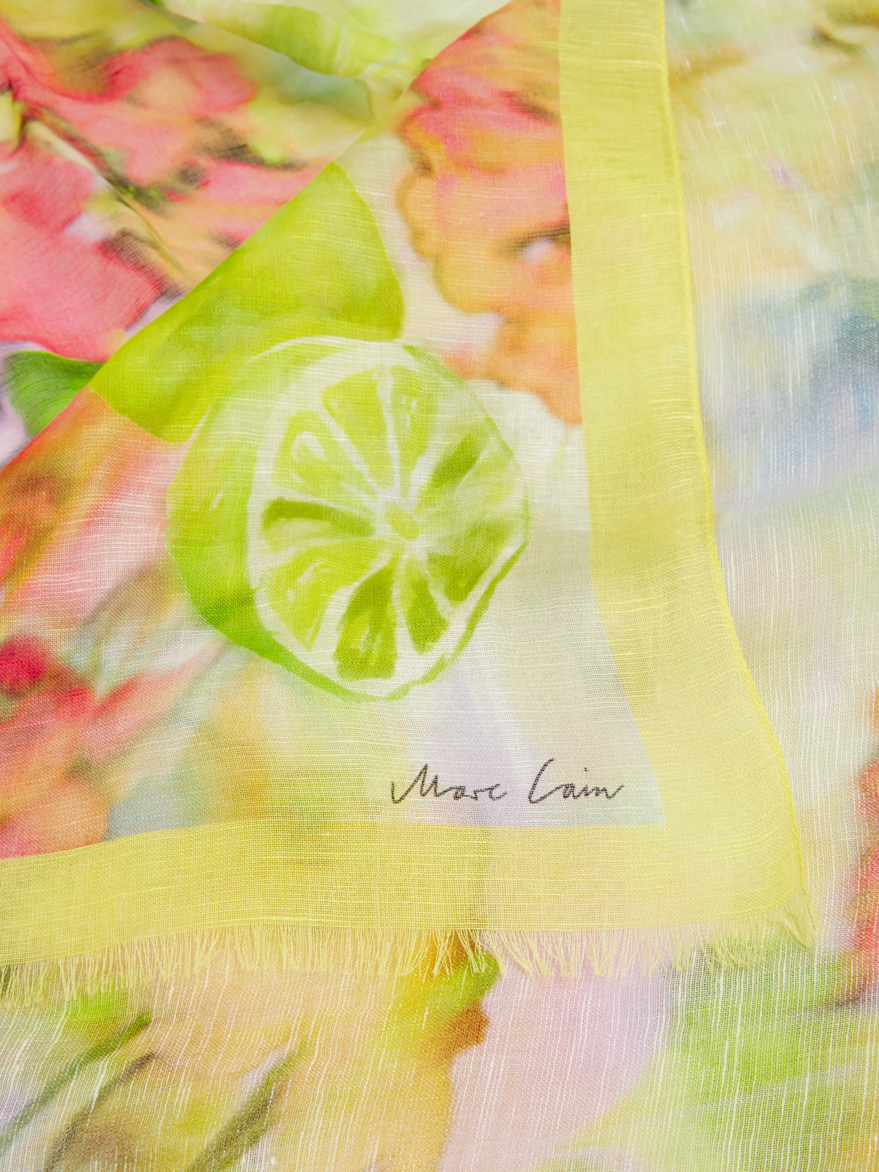 Scarf - Pale Yellow/Print