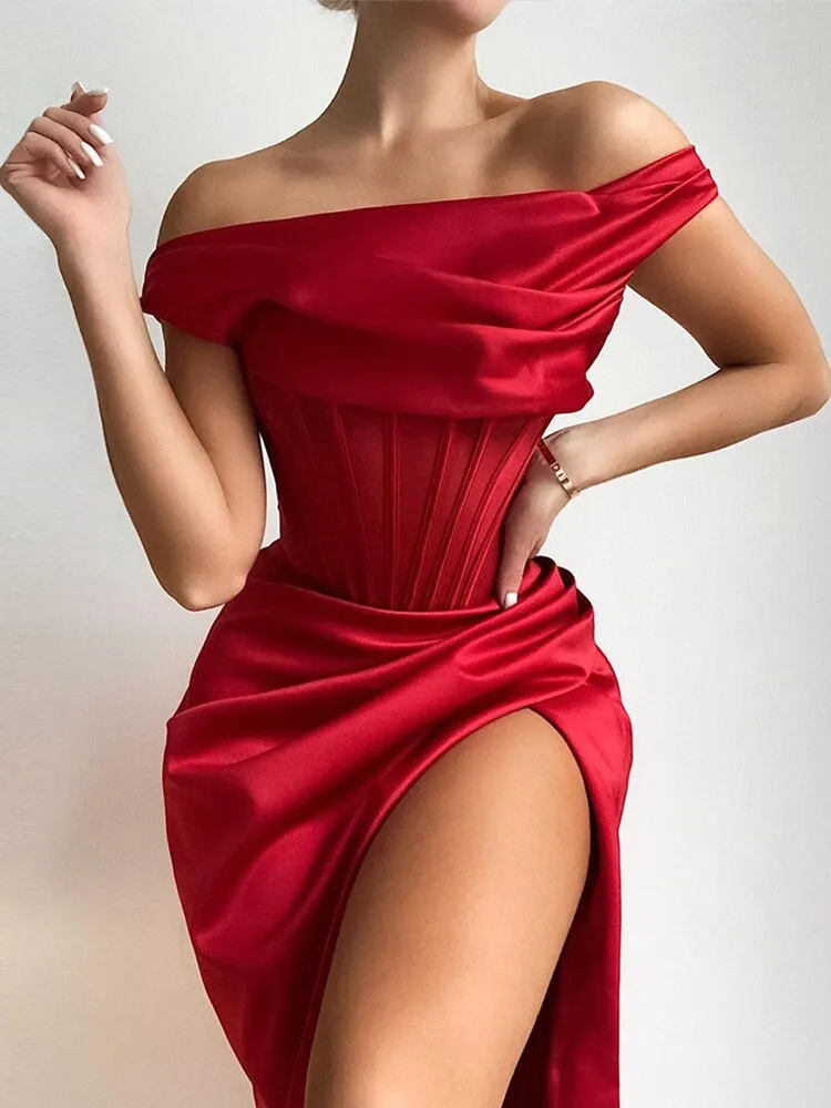 Stretch Satin Elegant Dress