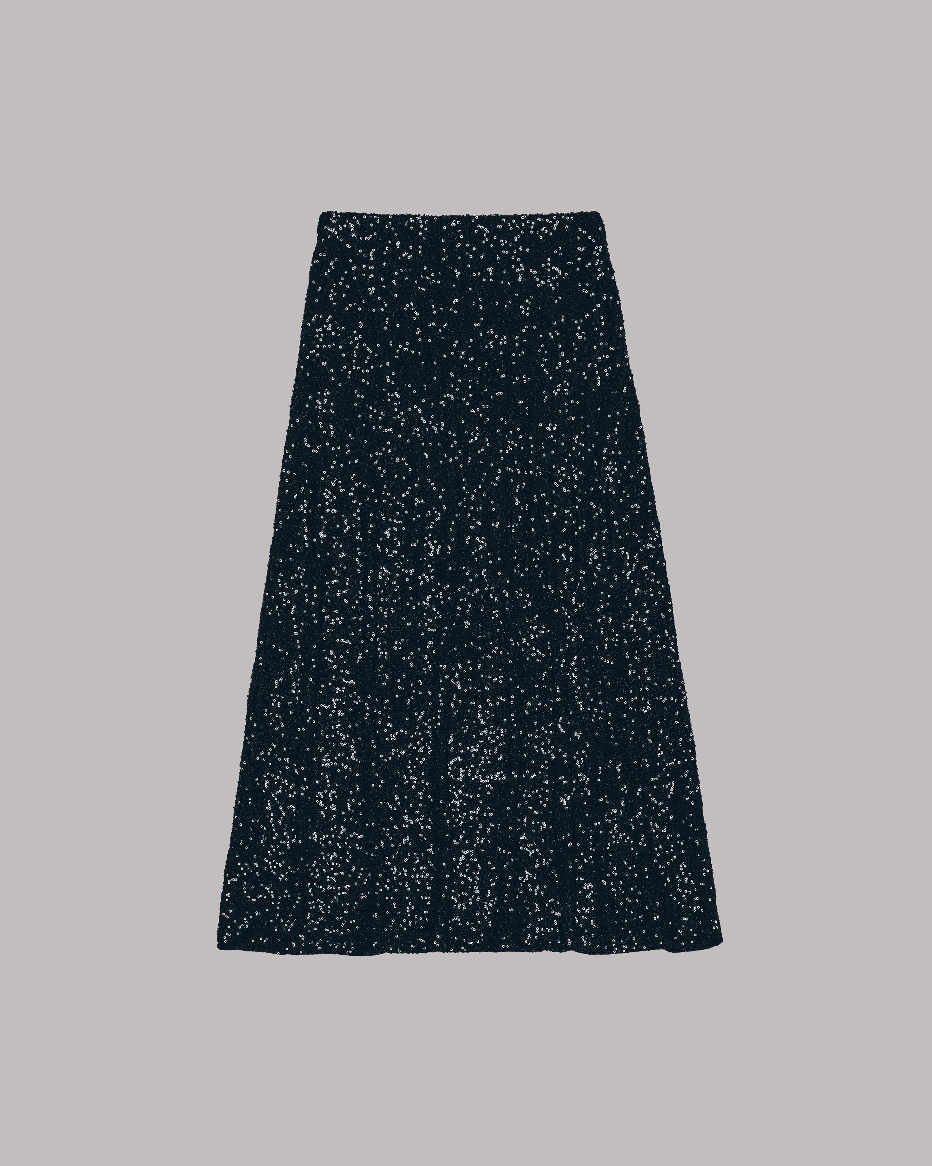 The Black Long Sequin Skirt