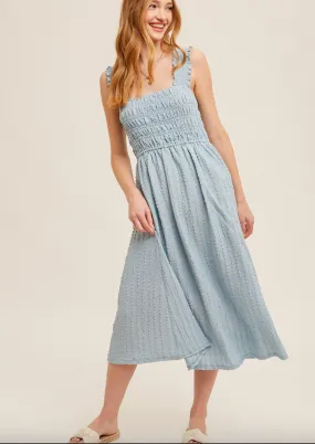 The Eleanor Ruffle Strap Midi Dress