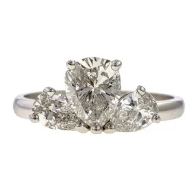 Vintage Pear Shaped Diamond Engagement Ring, 1.08ct.