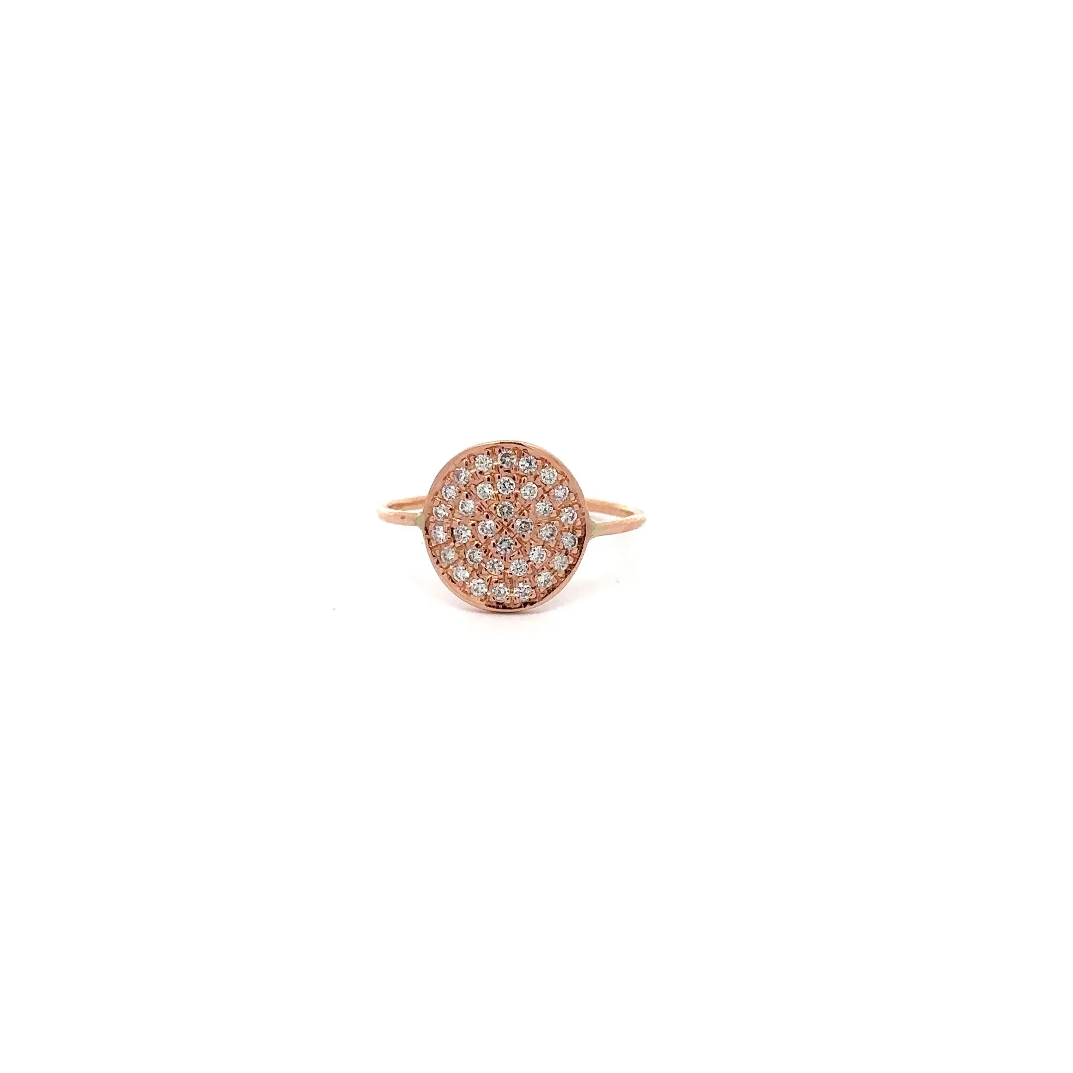 WD152 14kt diamond The Curved Pave disk ring