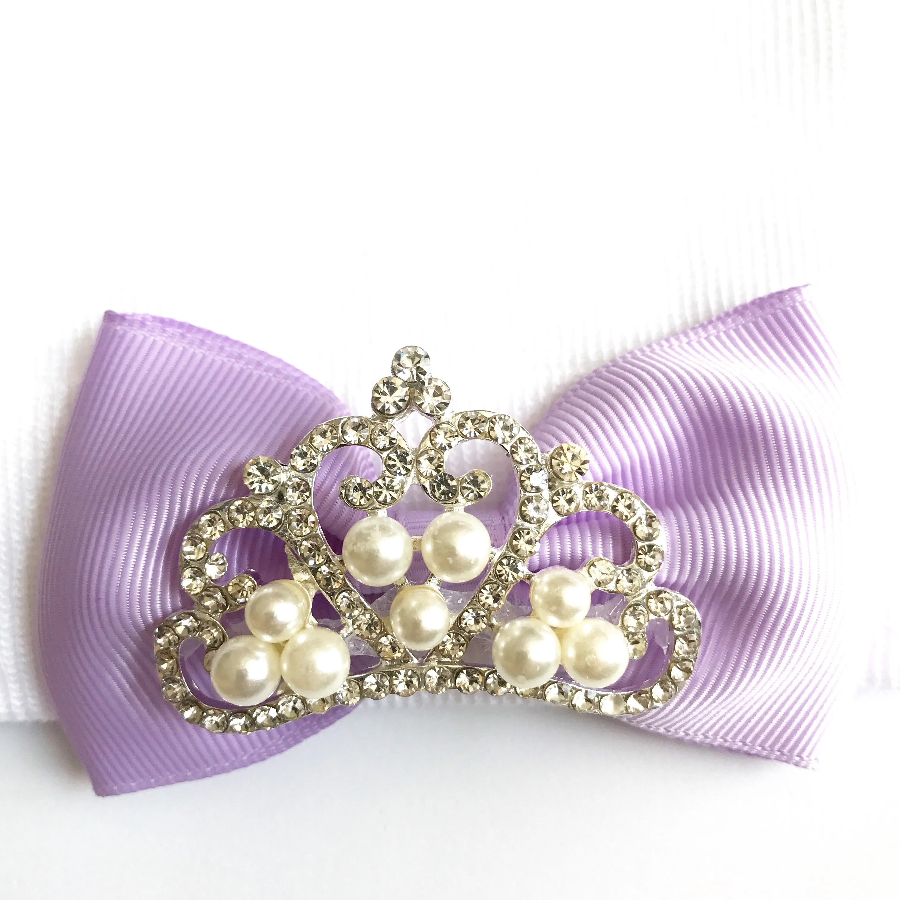 WHITE Princess hat-pick your color bow!