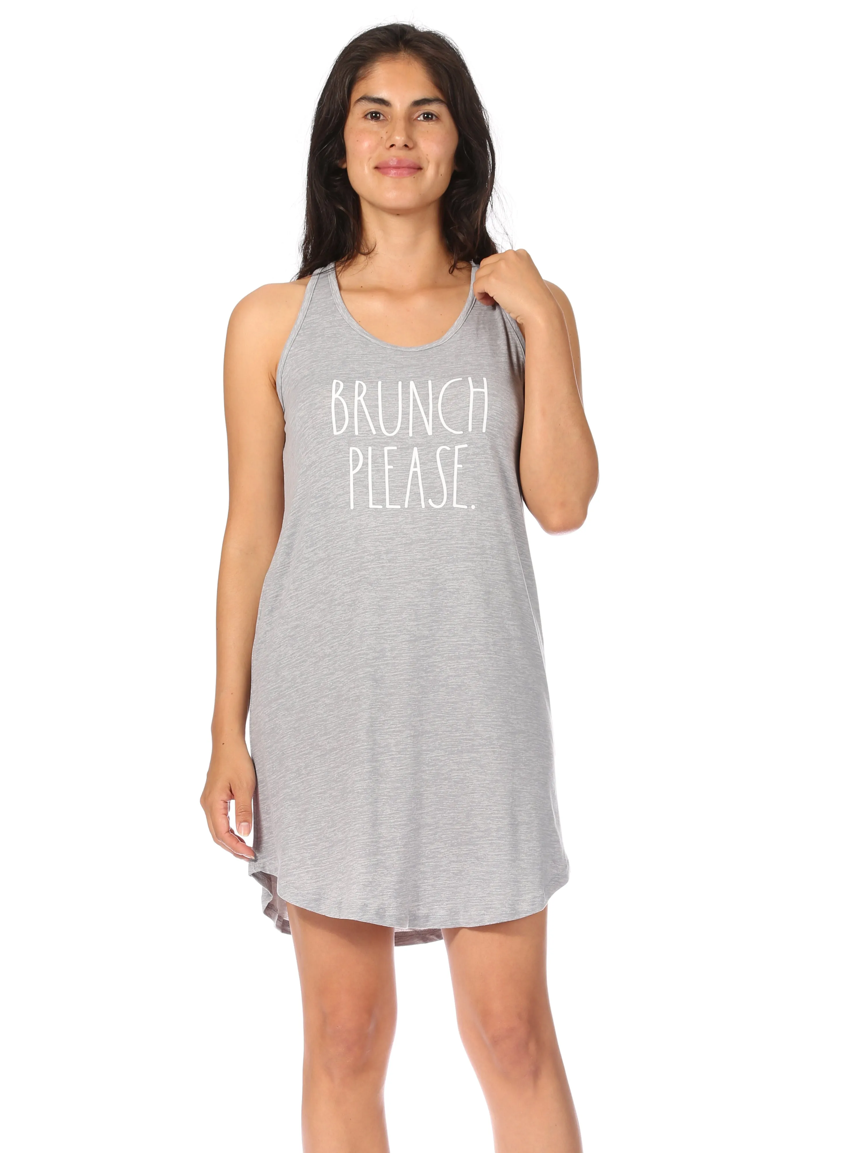 Women's "BRUNCH PLEASE" 2-Piece Chemise and Robe Travel Pajama Set