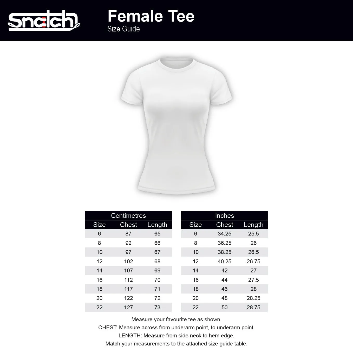 Women's Snatch Crew Tee Black - SF1301BK